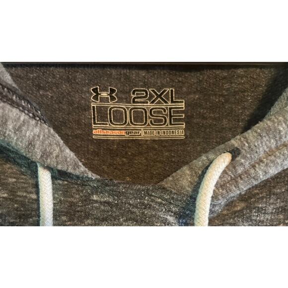 Under Armour men’s legacy fleece striped pullover hoodie gray size 2XL loose - Picture 3 of 3